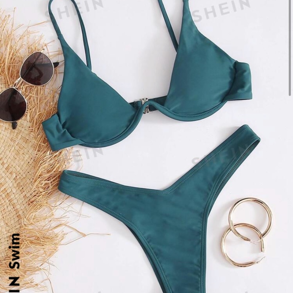 Bikini top and bottom (teal)